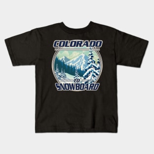 Colorado To Snowboard logo Kids T-Shirt